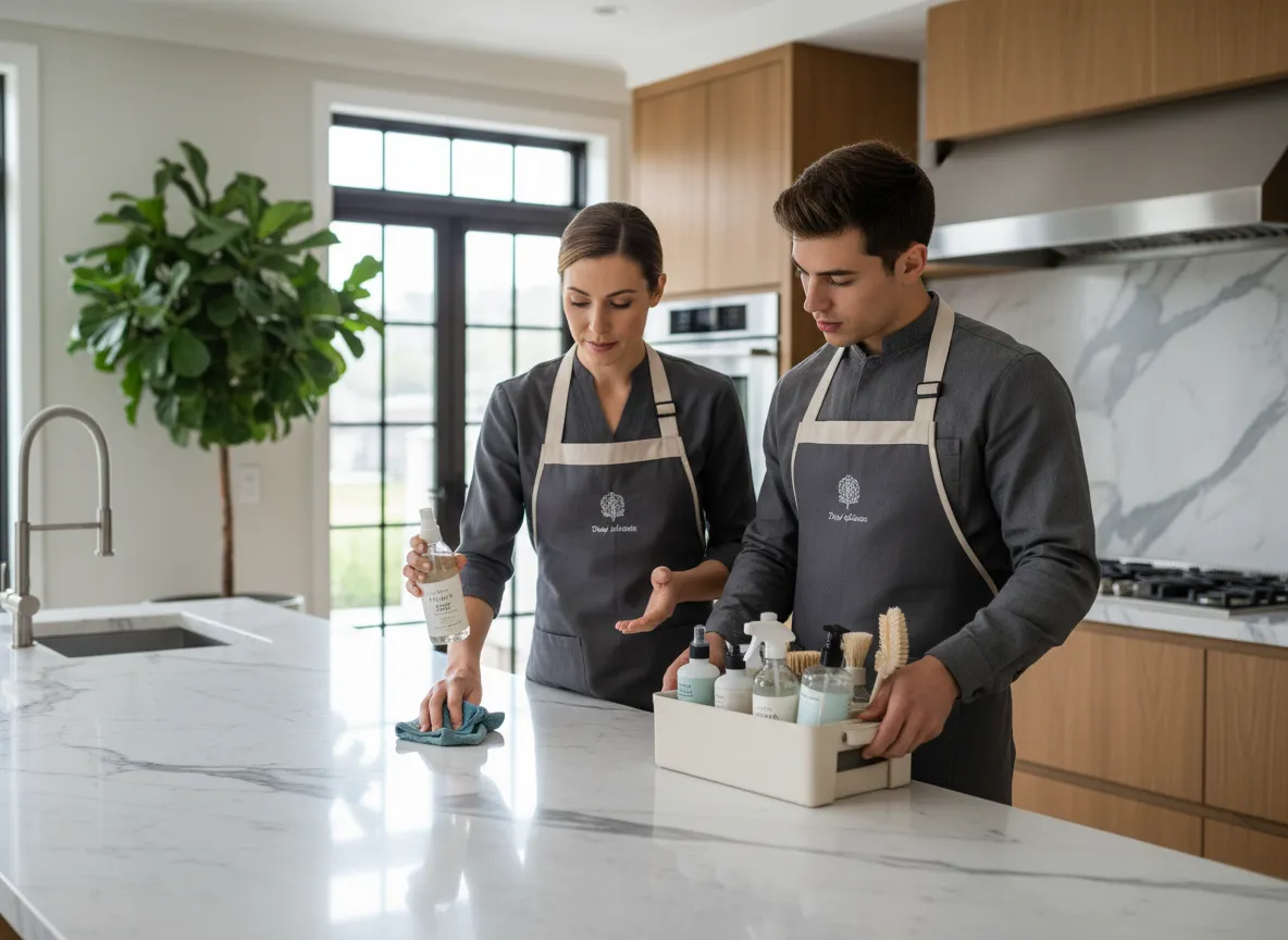 Professional cleaning training in upscale home